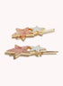 Marbelized Star Duo Clip - Colors: Pink Irridescent Sparkle & Mother of Pearl White